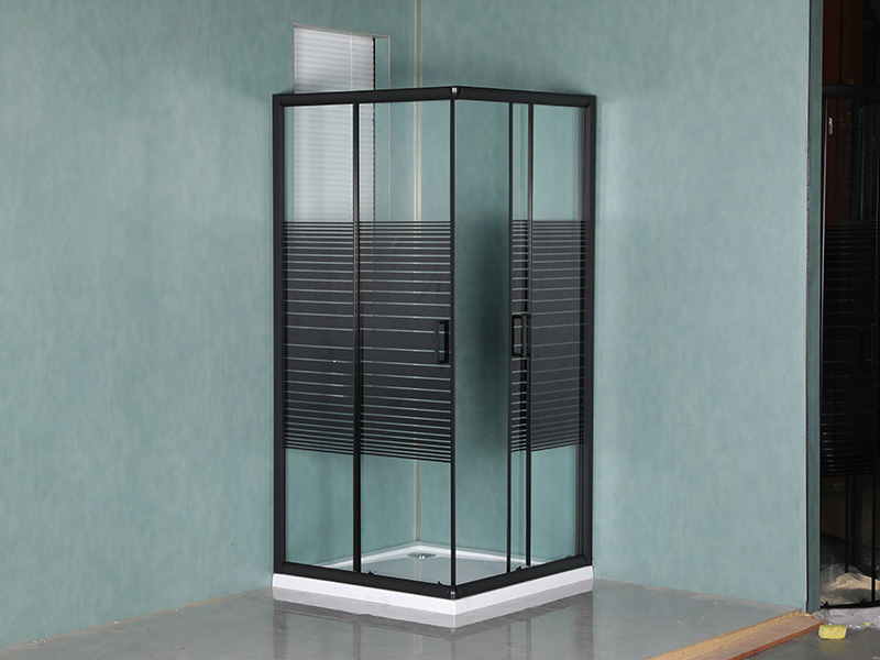 SQ Sort aluminiumsprofil Firkantet skydebrusekabine med dobbelthuller håndtag SQ Sort aluminiumsprofil Firkantet skydebrusekabine med dobbelthuller håndtag