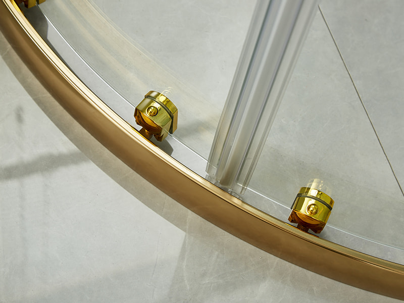 SE glidende brusekabine, klart hærdet glas, guld aluminiumsprofil, håndtag med dobbelte huller, uden bakke SE glidende brusekabine, klart hærdet glas, guld aluminiumsprofil, håndtag med dobbelte huller, uden bakke